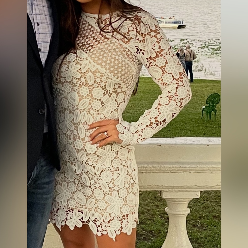 Selfie Leslie White Lace Dress